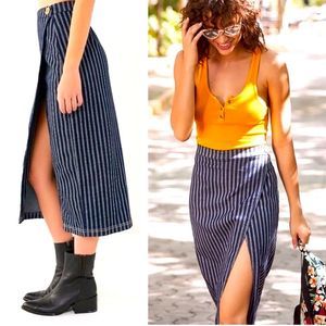 Urban Outfitters BGD Denim Pinstriped Pencil Skirt Size Medium